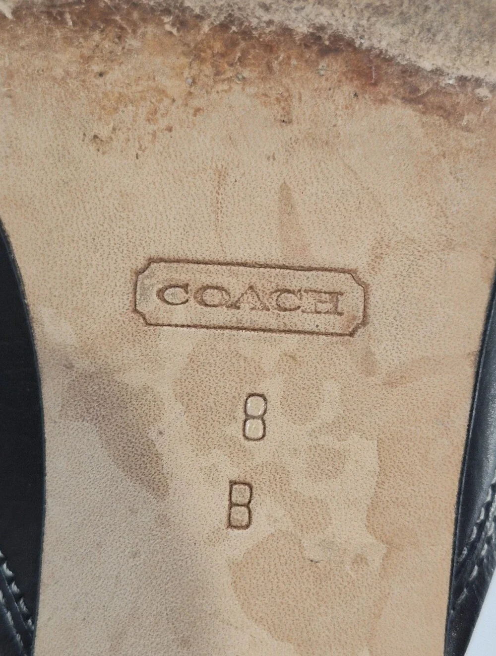 Coach Jacie Vintage Black Leather Ring-Detail Mule Heels Size 8B